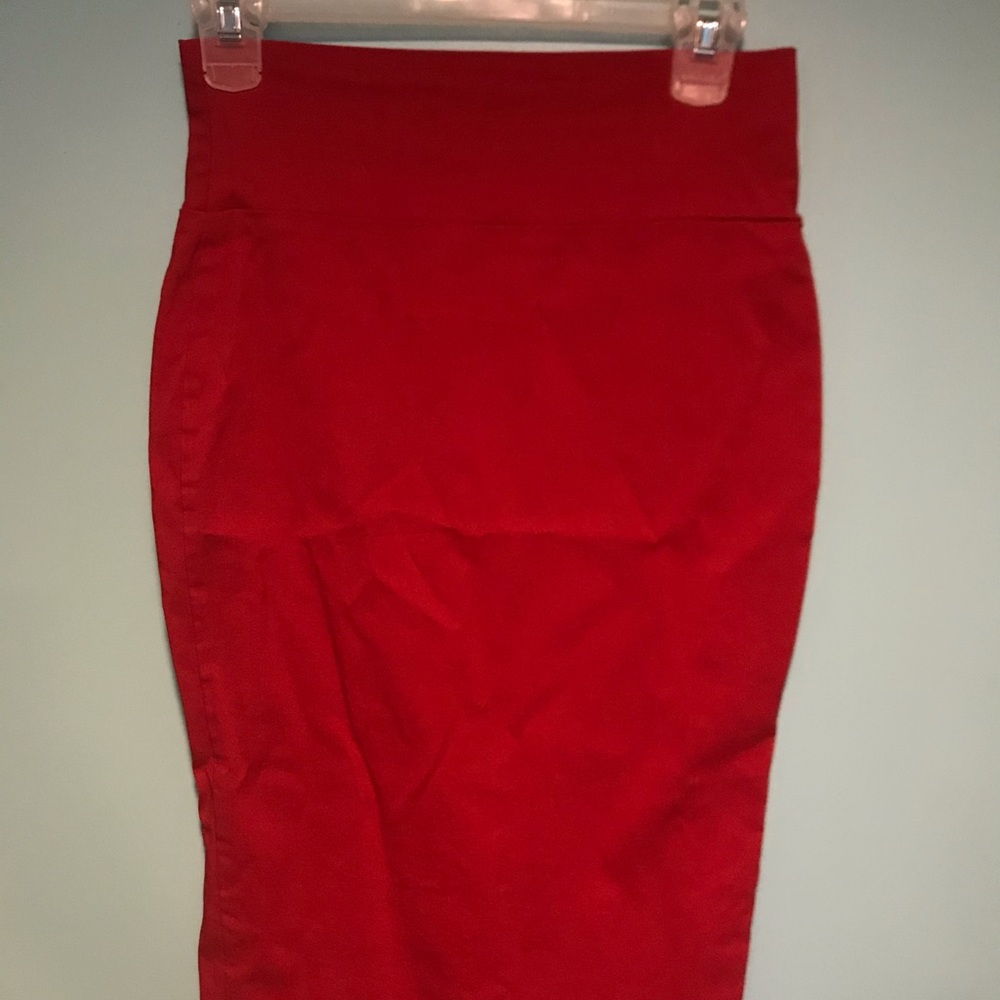 Red pencil skirt